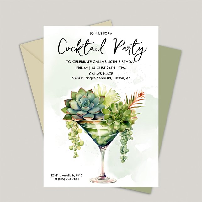 TOUT ÉVÉNEMENT - Cocktail Green Invitation (Créateur téléchargé)