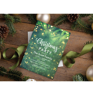 TOUT ÉVÉNEMENT - Green Sparkle Lights Invitation