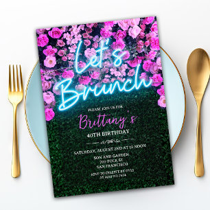 TOUT ÉVÉNEMENT - Invitation Florale Neon Brunch