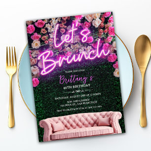TOUT ÉVÉNEMENT - Invitation Florale Neon Brunch