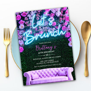 TOUT ÉVÉNEMENT - Invitation Florale Neon Brunch