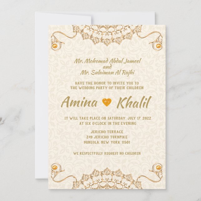 TOUT ÉVÉNEMENT - Mariage arabe Invitation nuptiale (Devant)