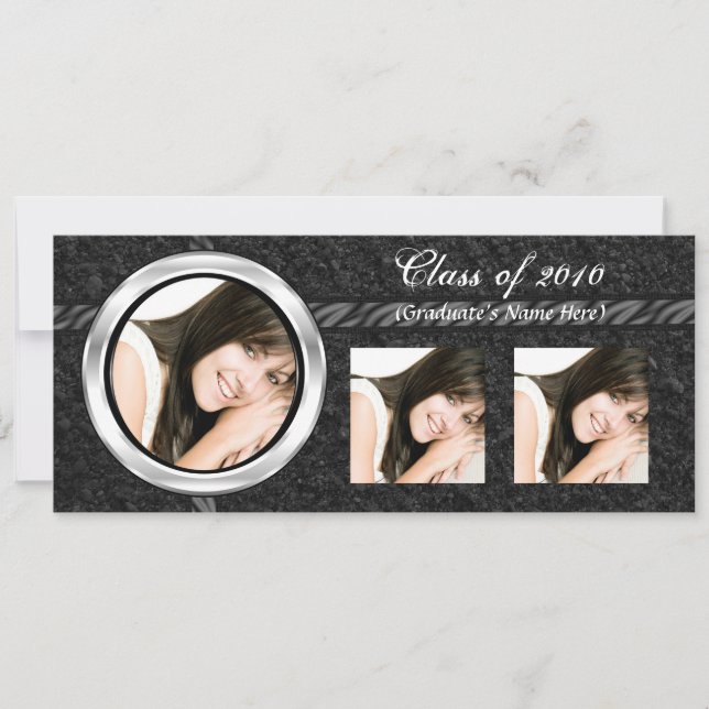 Tout faire-part noir d'obtention du diplôme de (Devant)