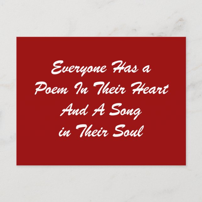 Tout le monde a une carte postale Poem (Devant)
