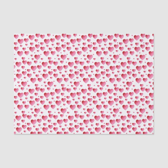 Tout le papier de soie de soie rose de coeurs (Recto)
