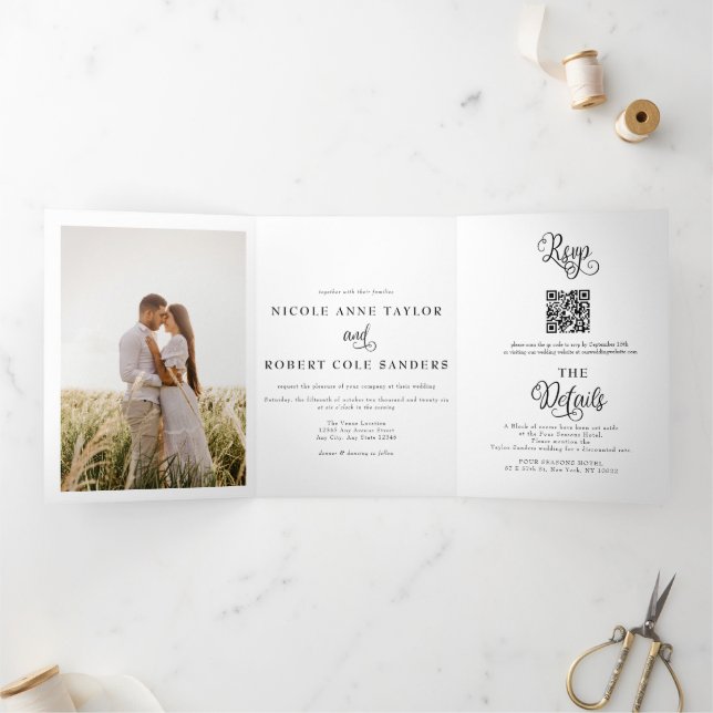 Tout moderne en un | 2 Faire-part de mariage photo (Intérieur)