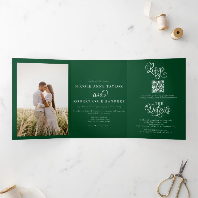 Tout moderne en un | 2 Faire-part de mariage photo (Intérieur)