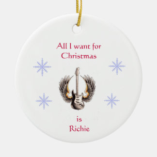 Tout que je veux pour Noël est ornement de Richie