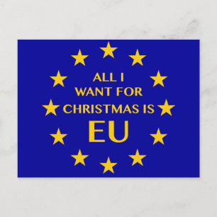 Tout que je veux pour Noël est UE. Carte postale