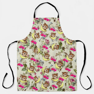 Tout sur l'impression Tablier Bananes Singe Coeurs
