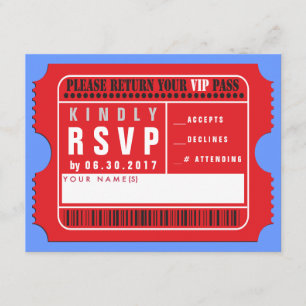TOUTE ACCÈS VIP PASS Bar Bat mitzvah Carte de répo