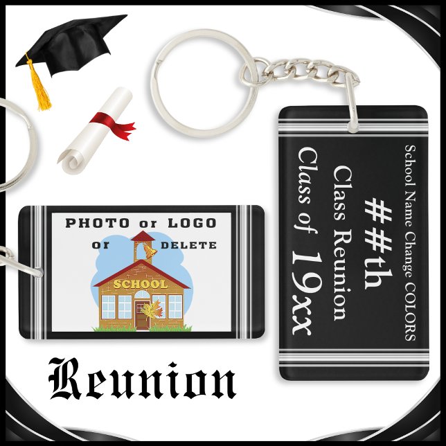 TOUTE ANNÉE COULEURS, cadeaux de réunion de classe (Personalized Class Reunion Keychains. Sturdy Two Sided Acrylic Photo Keychain for Any Occasion.)