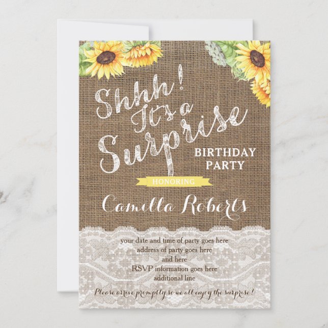 Toute carte de fête d'anniversaire surprise (Devant)