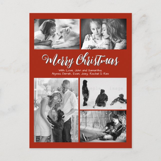 Toute Carte postale de Noël de famille de photos m (Devant)