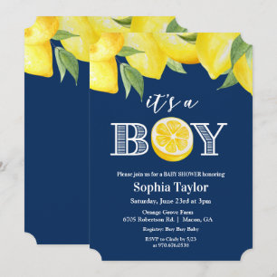 TOUTE COULEUR - Boy Lemon Baby shower Invitation