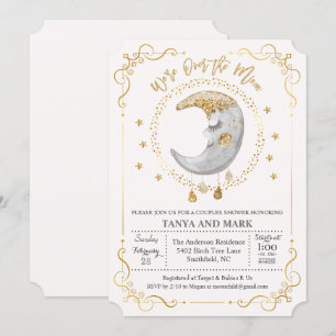 TOUTE COULEUR - Sur la Lune Baby shower Invitation