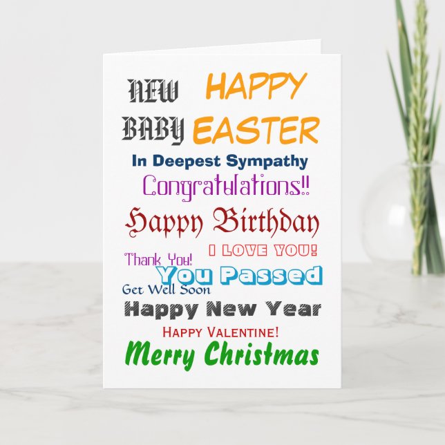 TOUTE EN UNE CARTE À USAGE MULTIPLE ENVOYER UNE CA (Devant)