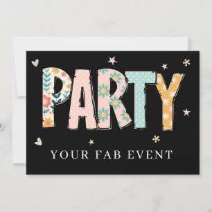 * Toute FÊTE DIY Invitation NEON  Événement Coloré