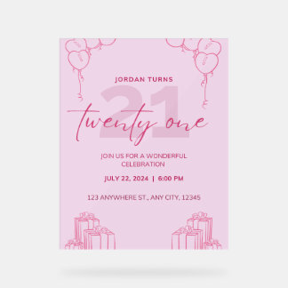 Toute Invitation d'anniversaire rose
