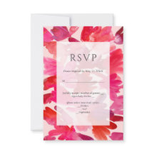 Toute l'Aquarelle d'amour rose rouge mariage carte