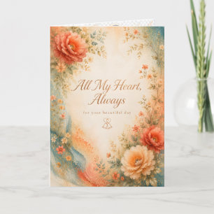 Toute mon cœur Toujours Romantique Carte de Vœux d