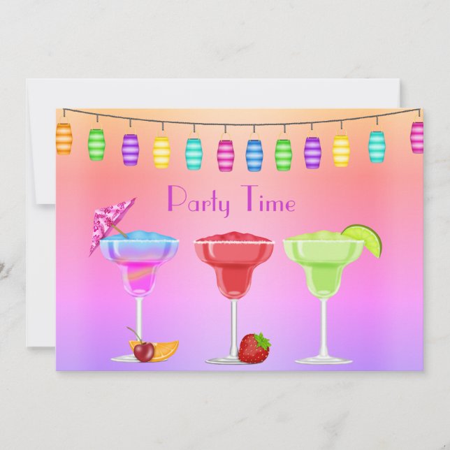 TOUTE OCCASION BEACH COCKTAIL FÊTE INVITATION rose (Devant)