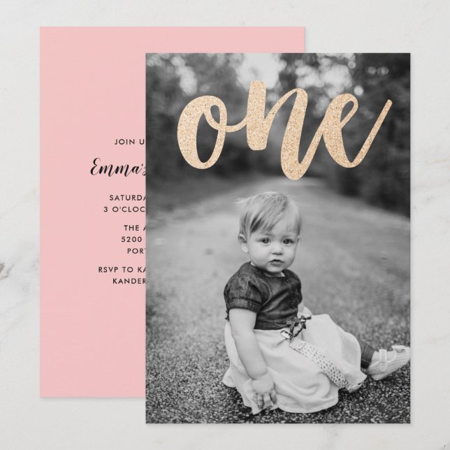 Toutes Ces Parties scintillant Première Invitation (Devant / Derrière)