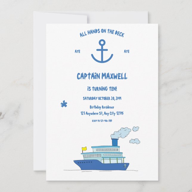 Toutes Les Mains Sur Le Pont Invitation Anniversai (Devant)