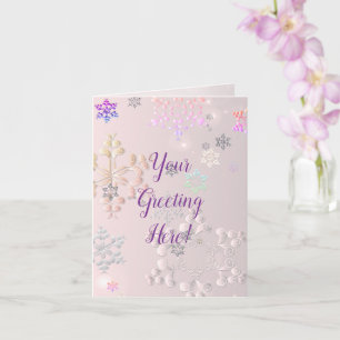 Toutes les occasions Carte de flocon de neige rose
