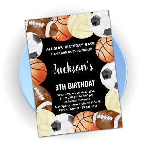 Toutes les Stars Sports Invitations d'anniversaire