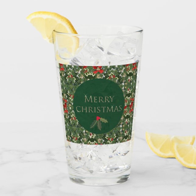 Toux en verre Motif de Noël Holly (Devant glace)