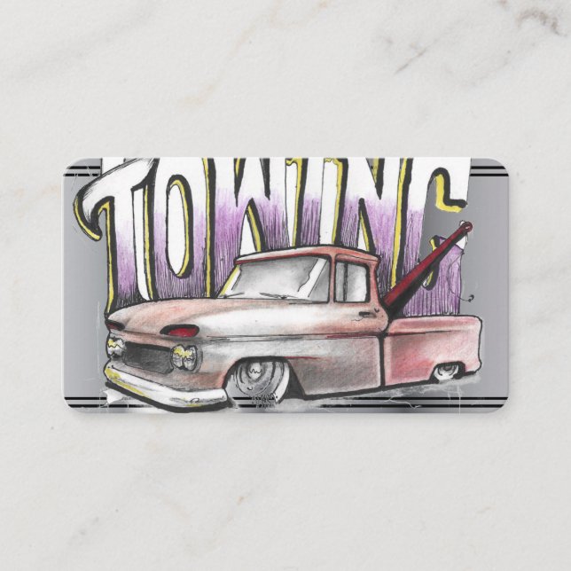 Tow Truck dessin carte de visite automatique (Devant)