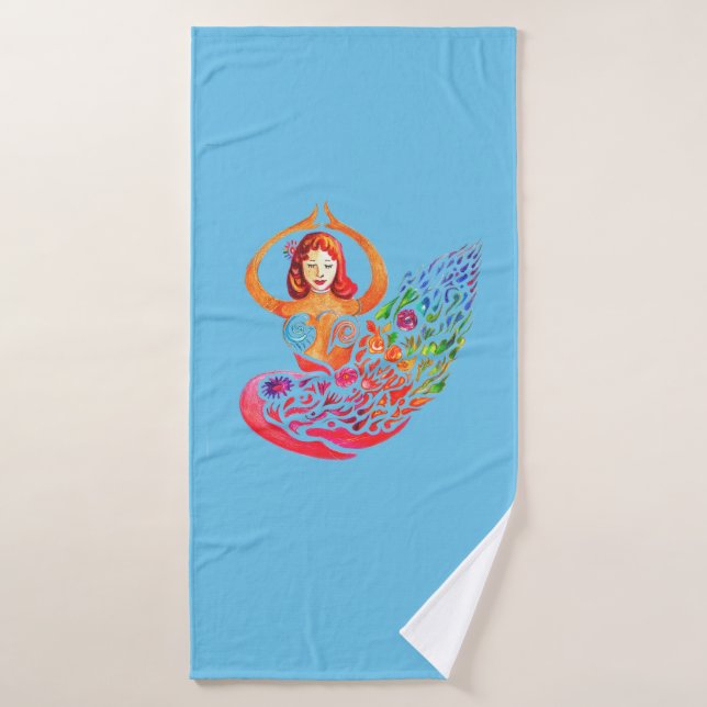 Towel Yoga Meditation Rainbow Colors Design (Serviette de bain)
