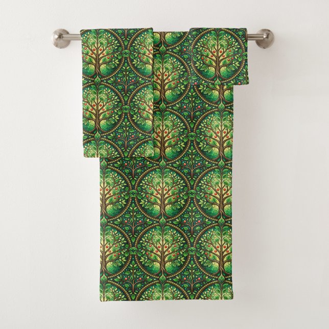 Towels with a vibrant tree of life pattern  badhandtuch set (Von Creator hochgeladen)