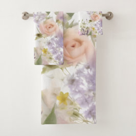 Towels with Spring Florals Design Badhandtuch Set