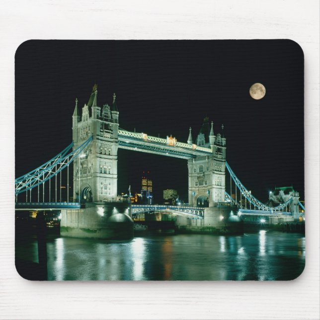 Tower Bridge at Night, London, England Mousepad (Vorne)