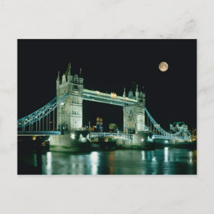 Tower Bridge bei Nacht, London, England Postkarte