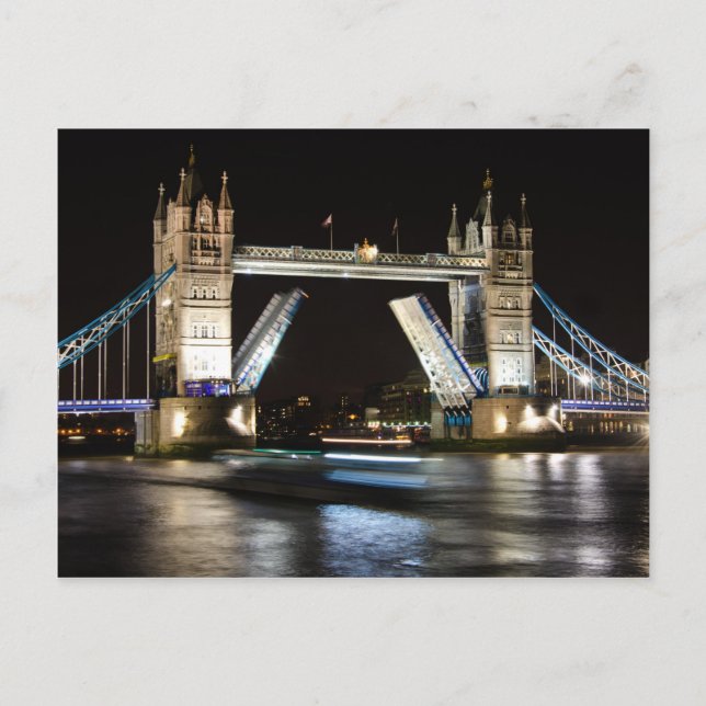 Tower Bridge bei Nacht Postkarte (Vorderseite)