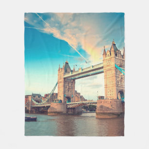 Tower Bridge bei Sonnenuntergang, Londonplace, Lon Fleecedecke