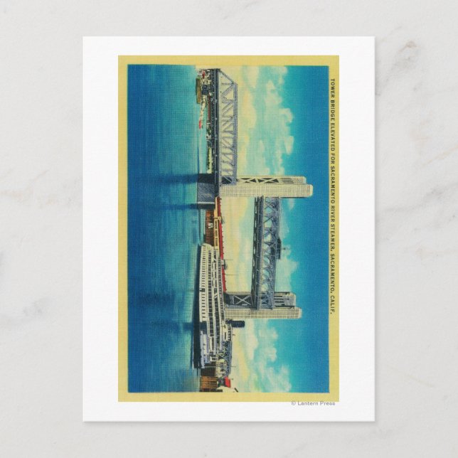 Tower Bridge erhöht für den Sacramento Fluss Postkarte (Vorderseite)