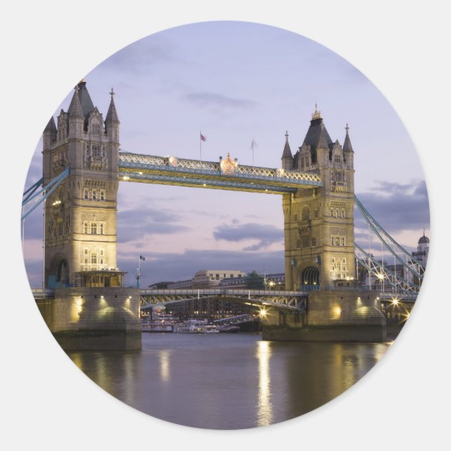 Tower Bridge Fluss Thames London England Runder Aufkleber (Vorderseite)