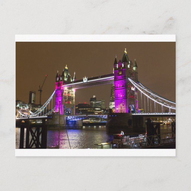Tower Bridge in Princess rosa Postkarte (Vorderseite)