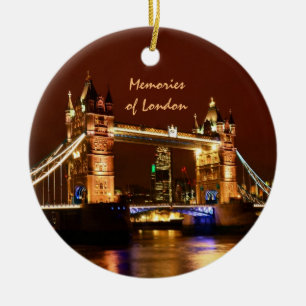 Tower Bridge, London at Night, England (UK) Cerami Keramik Ornament