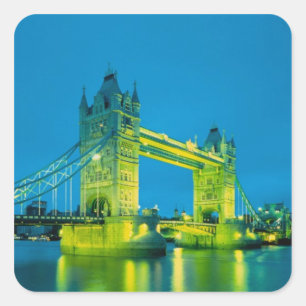 Tower Bridge, London, England 3 Quadratischer Aufkleber