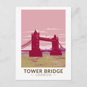 Tower Bridge London Reise Kunst Vintage Postkarte