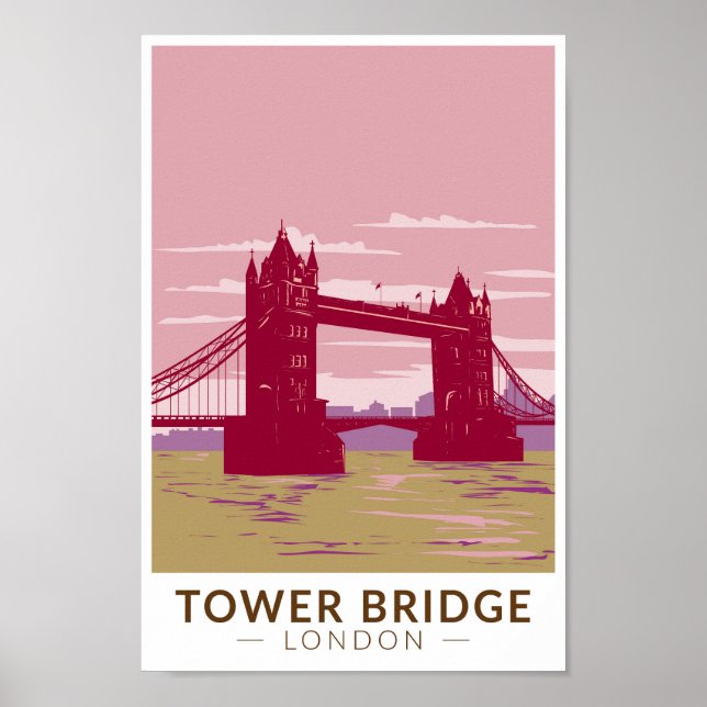 Tower Bridge London Travel Art Vintag Poster (Vorne)
