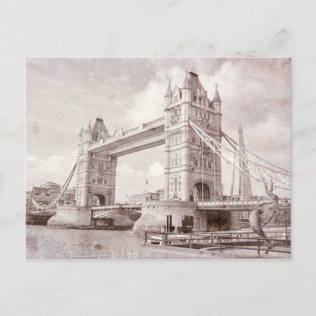 Tower Bridge London UK Vintag Postcard Postkarte (Vorderseite)