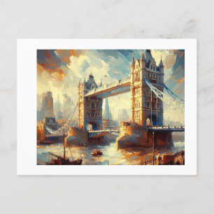 Tower Bridge mit London City, Postkarte