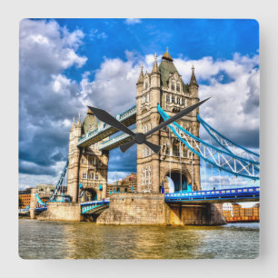 Tower Bridge Quadratische Wanduhr
