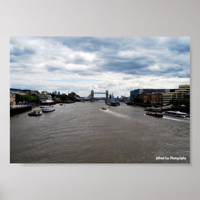 Tower Bridge & River Thames Landschaft Poster (Vorne)